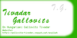 tivadar gallovits business card